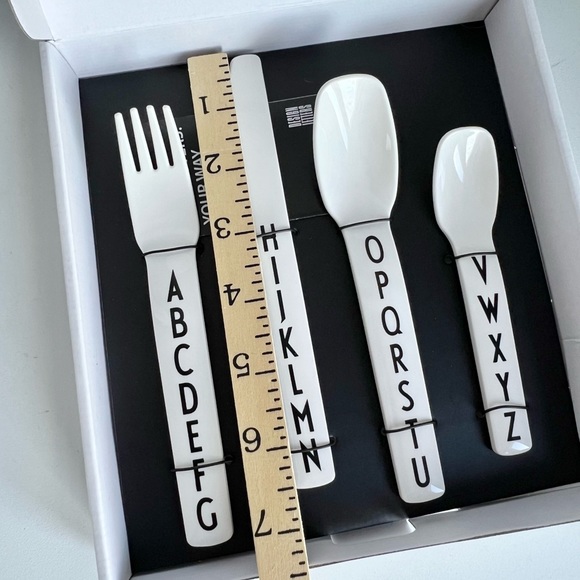 Design Letters Melamine Alphabet Letters Children’s 4pc Utensil Set, Boxed - Picture 5 of 11
